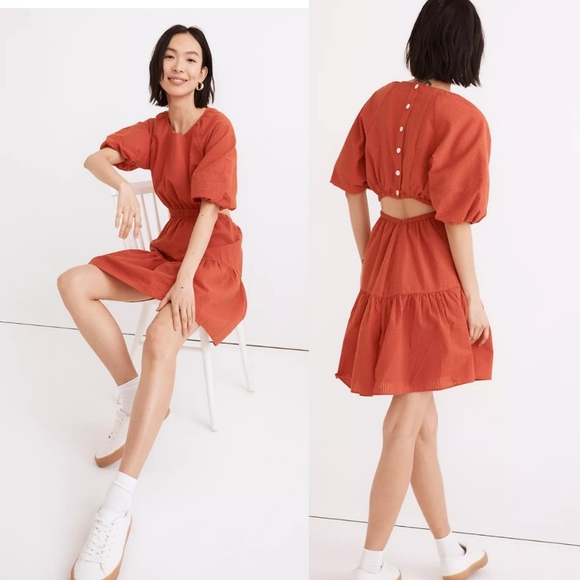 Madewell Dresses & Skirts - NWT MADEWELL PUFF SLEEVE CUT OUT MINI DRESS